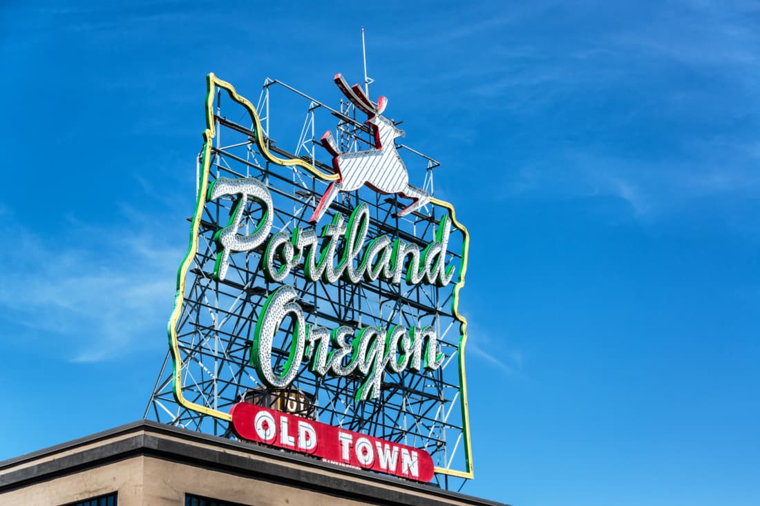 The Portland Oregon Old Town sign